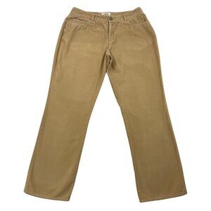Talbots Corduroy Pants Womens 8 Tan Mid Rise Stretch Pockets Cotton